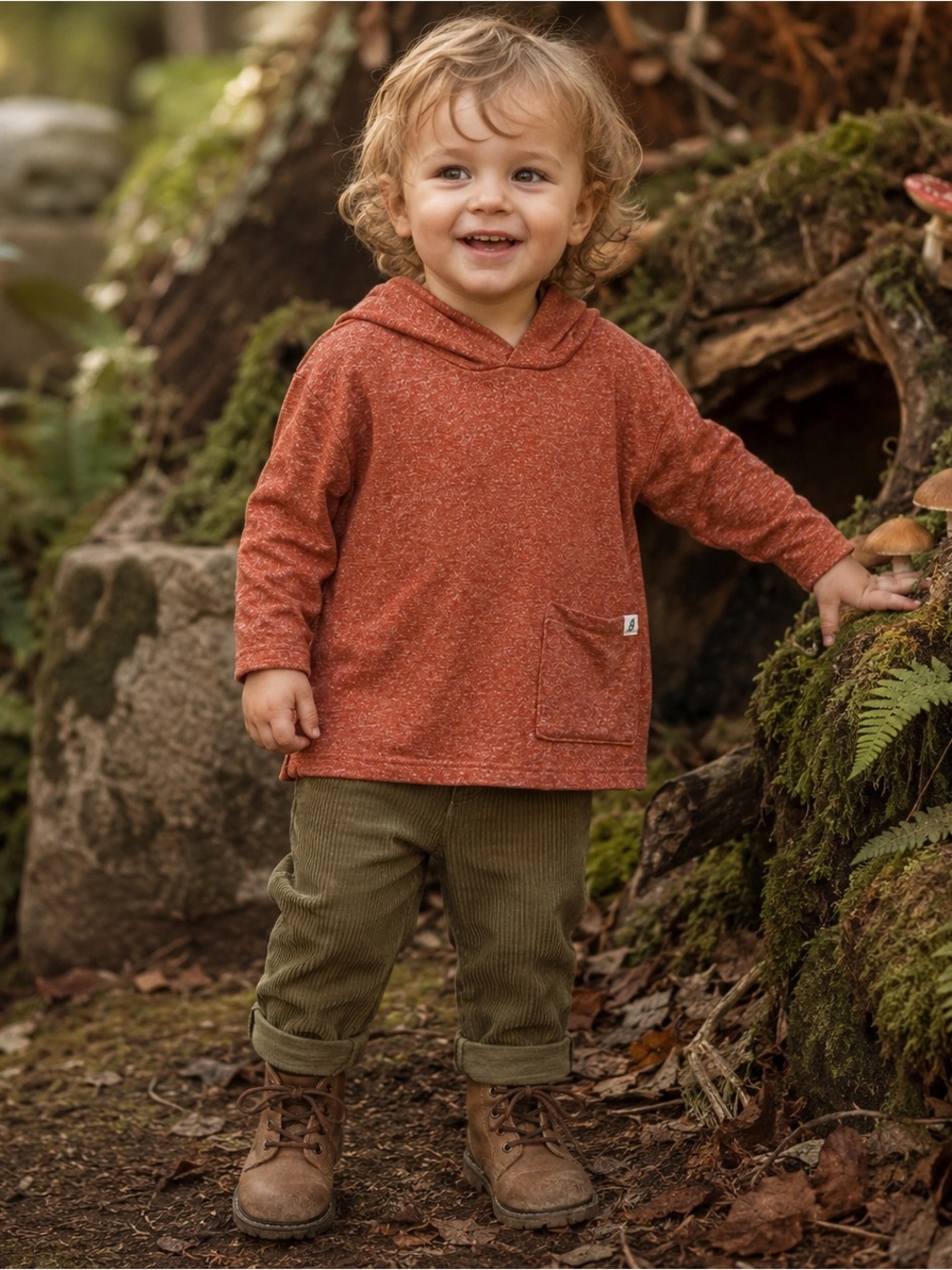 Easy Peasy Toddler Hoodie 24M Rust Heather Lightweight Pullover Pocket Top Earth
